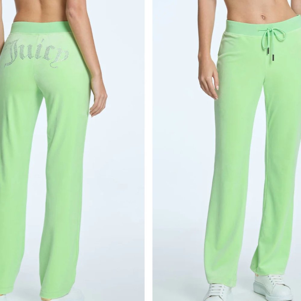 JUICY COUTURE Sour Apple OG Bling Pants SMALL (S) Neon Green